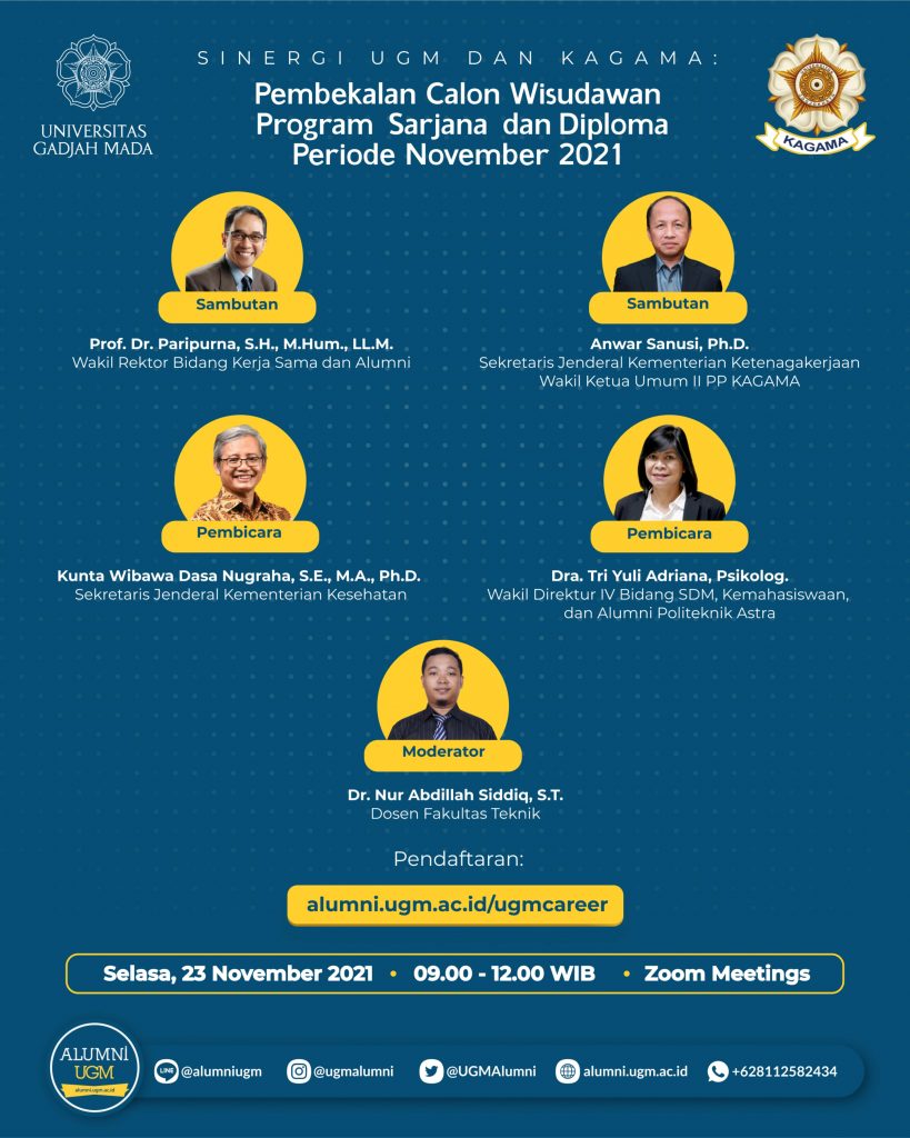 Sinergi Ugm Dan Kagama Pembekalan Calon Wisudawan Program Sarjana Dan Diploma Periode November