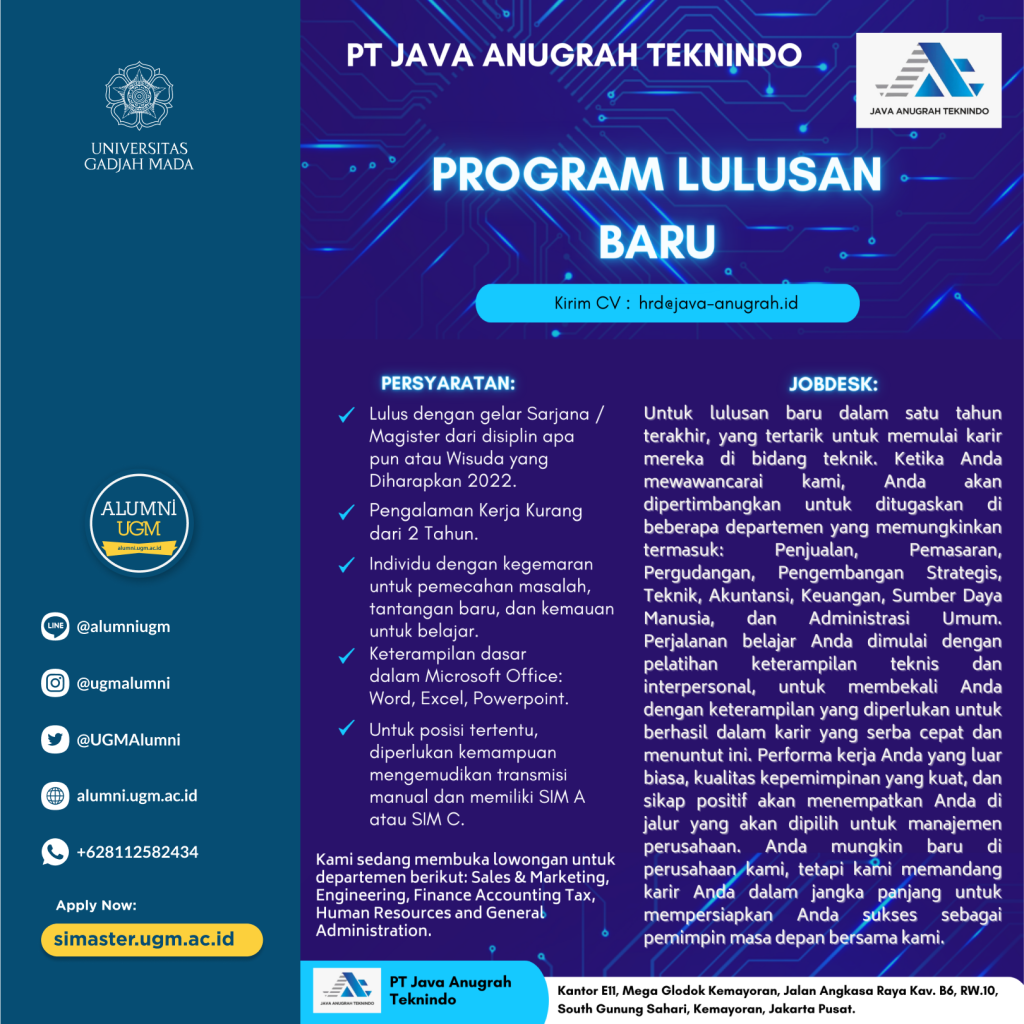 Alumni Network Platform Java Project In Java PT Java Anugrah Teknindo – Portal Alumni Universitas Gadjah Mada