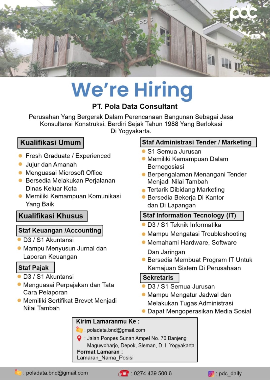 PT Pola Data Consultant – Portal Alumni Universitas Gadjah Mada